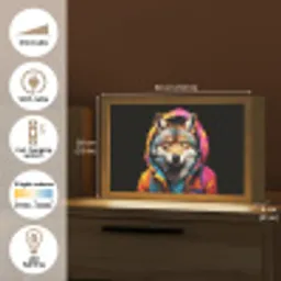 Graffiti - Wolf - Jas - Zwart Light Box met kabel (Tafellamp) klein -USP_EN
