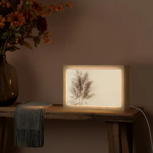 Graan - Pastel - Natuur Light Box met kabel (Tafellamp) klein -sfeer4