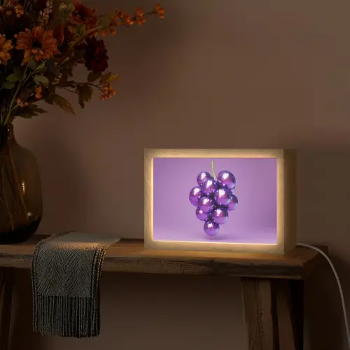 Druif - Disco - Glitter - Paars Light Box met kabel (Tafellamp) klein -sfeer4