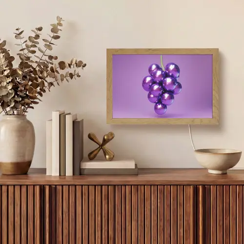 Druif - Disco - Glitter - Paars Light Box met kabel (Tafellamp) klein -sfeer2