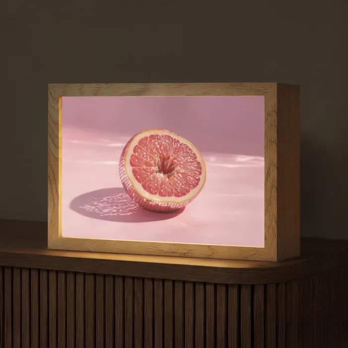 Grapefruit - Roze - Disco - Shiny Light Box met kabel (Tafellamp) klein -z3d_website