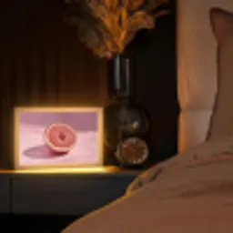 Grapefruit - Roze - Disco - Shiny Light Box met kabel (Tafellamp) klein -sfeer1
