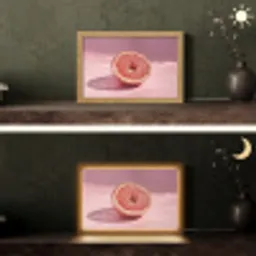 Grapefruit - Roze - Disco - Shiny Light Box met kabel (Tafellamp) klein -sfeer3
