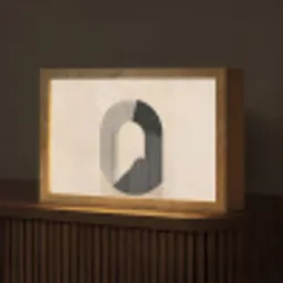 Grafisch gebogen motief - Beige Light Box met kabel (Tafellamp) klein -z3d_website