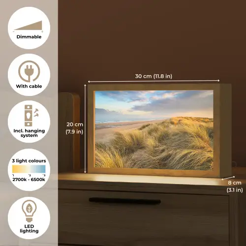 Gras - Duinen - Strand - Zomer Light Box met kabel (Tafellamp) klein -USP_EN