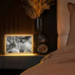 Grijs - Luxe  - Goud - Marmer Light Box met kabel (Tafellamp) klein -sfeer1