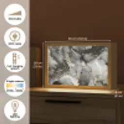 Grijs - Luxe  - Goud - Marmer Light Box met kabel (Tafellamp) klein -USP_EN