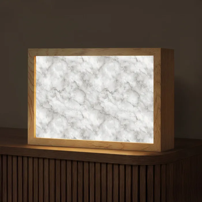 Grijs - Marmer - Klassiek - Aders Light Box met kabel (Tafellamp) klein 924 -z3d_website