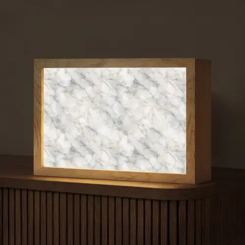Grijs - Marmer - Gedetailleerd Light Box met kabel (Tafellamp) klein 924 -z3d_website