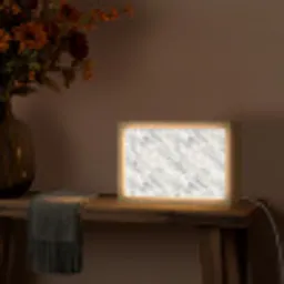 Grijs - Marmer - Gedetailleerd Light Box met kabel (Tafellamp) klein 924 -sfeer4
