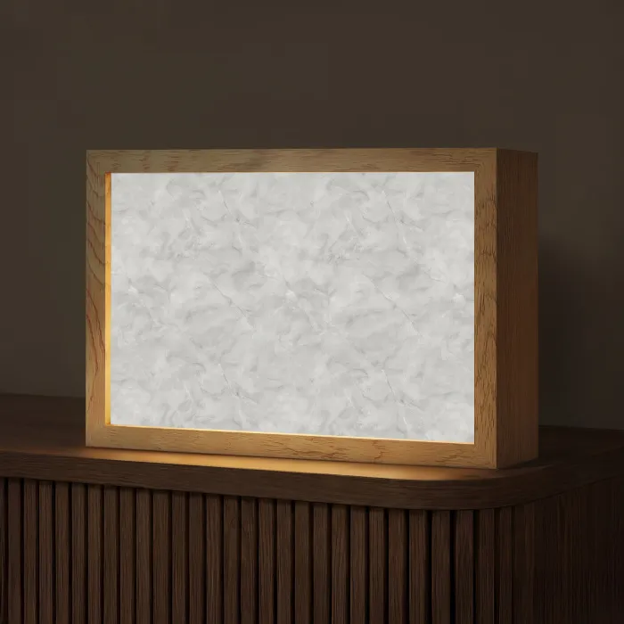Grijs - Marmer - Mat Light Box met kabel (Tafellamp) klein 924 -z3d_website