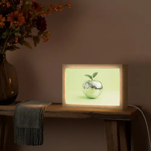 Groen - Disco - Decoratie - Appel Light Box met kabel (Tafellamp) klein -sfeer4