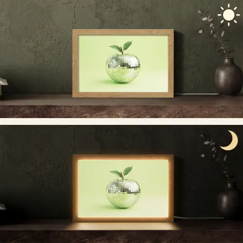 Groen - Disco - Decoratie - Appel Light Box met kabel (Tafellamp) klein -sfeer3