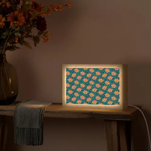 Groen - Disco - Patroon Light Box met kabel (Tafellamp) klein 924 -sfeer4