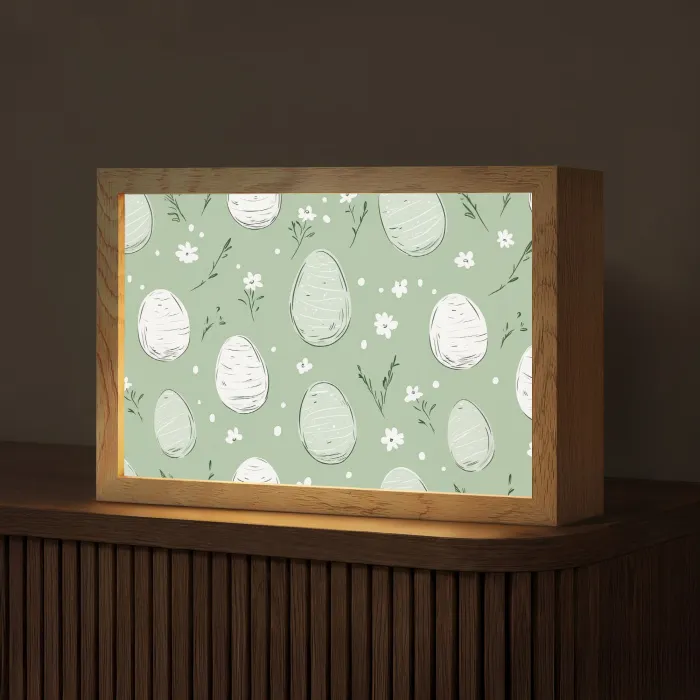Groen - Eieren - Patroon Light Box met kabel (Tafellamp) klein -z3d_website