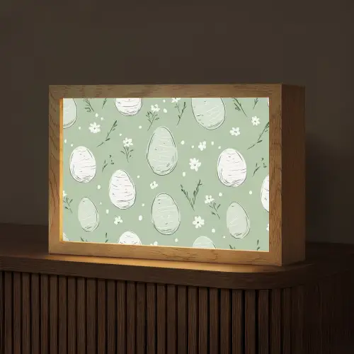 Groen - Eieren - Patroon Light Box met kabel (Tafellamp) klein -z3d_website