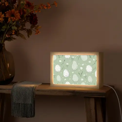 Groen - Eieren - Patroon Light Box met kabel (Tafellamp) klein -sfeer4
