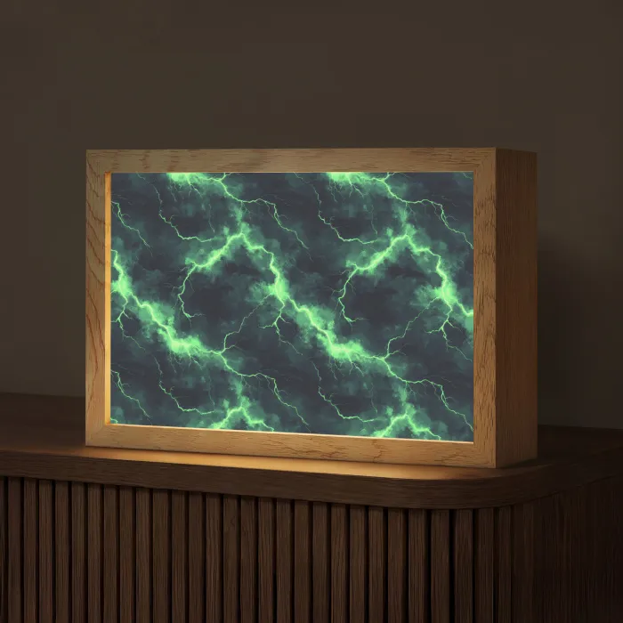 Groen - Bliksem - Storm Light Box met kabel (Tafellamp) klein 924 -z3d_website