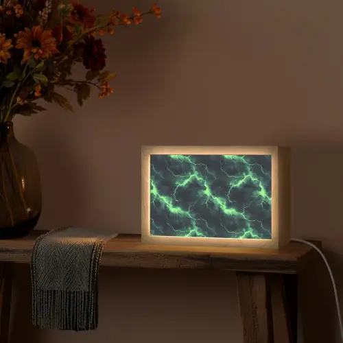 Groen - Bliksem - Storm Light Box met kabel (Tafellamp) klein 924 -sfeer4