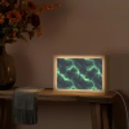 Groen - Bliksem - Storm Light Box met kabel (Tafellamp) klein 924 -sfeer4