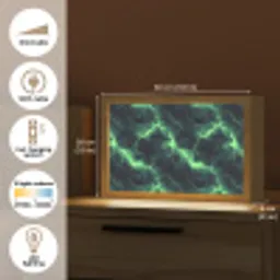 Groen - Bliksem - Storm Light Box met kabel (Tafellamp) klein 924 -USP_EN
