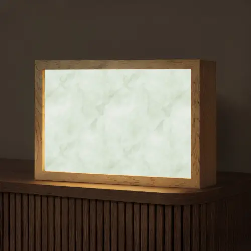 Groen - Marmer - Vloeiende aders Light Box met kabel (Tafellamp) klein 924 -z3d_website