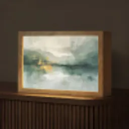 Groen - Modern - Abstract - Goud Light Box met kabel (Tafellamp) klein -z3d_website