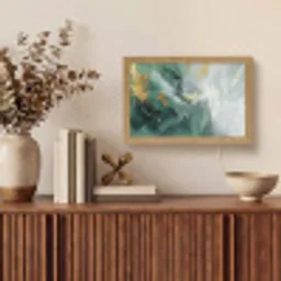 Groen - Modern - Marmer - Abstract Light Box met kabel (Tafellamp) klein -sfeer2
