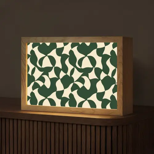 Groen - Organische vlakken - Crème Light Box met kabel (Tafellamp) klein 924 -z3d_website