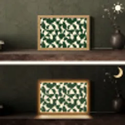Groen - Organische vlakken - Crème Light Box met kabel (Tafellamp) klein 924 -sfeer3