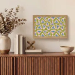 Groen - Retro - Hartjes - Patroon Light Box met kabel (Tafellamp) klein 924 -sfeer2
