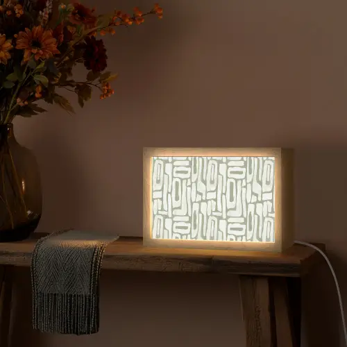 Groen - Wit - Kronkelen Light Box met kabel (Tafellamp) klein 924 -sfeer4