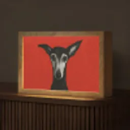 Windhond - Minimalistisch - Rood Light Box met kabel (Tafellamp) klein -z3d_website