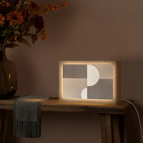 Raster - Halve cirkels - Contrast Light Box met kabel (Tafellamp) klein -sfeer4