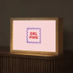 Grl pwr - Roze - Kader Light Box met kabel (Tafellamp) klein -z3d_website
