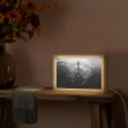 Gitaar - Hout - Water Light Box met kabel (Tafellamp) klein -sfeer4