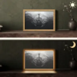 Gitaar - Hout - Water Light Box met kabel (Tafellamp) klein -sfeer3