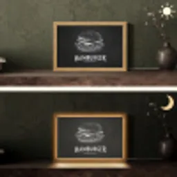 Hamburger - Krijttekst - Zwart - Wit Light Box met kabel (Tafellamp) klein -sfeer3