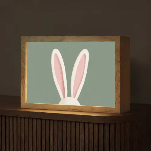 Hazen - Oren - Roze Light Box met kabel (Tafellamp) klein -z3d_website