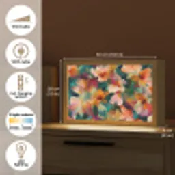 Harmonieus - Abstracte bloemen - Warme tinten Light Box met kabel (Tafellamp) klein -USP_EN