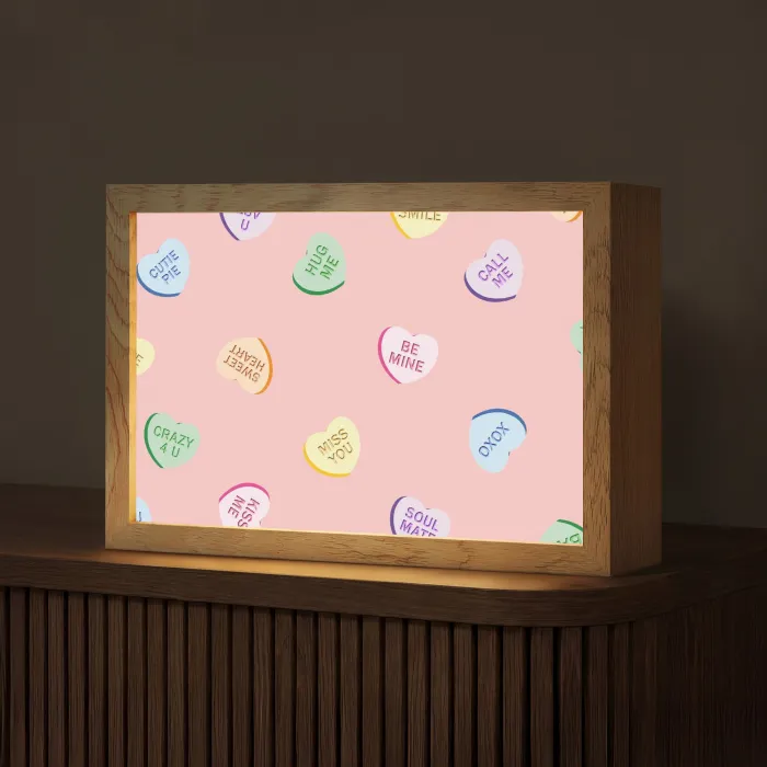 Hart - Snoep - Pastel - Tekst Light Box met kabel (Tafellamp) klein -z3d_website