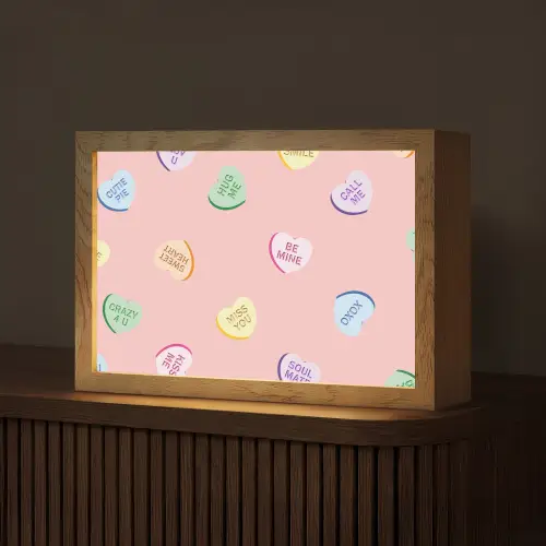 Hart - Snoep - Pastel - Tekst Light Box met kabel (Tafellamp) klein -z3d_website
