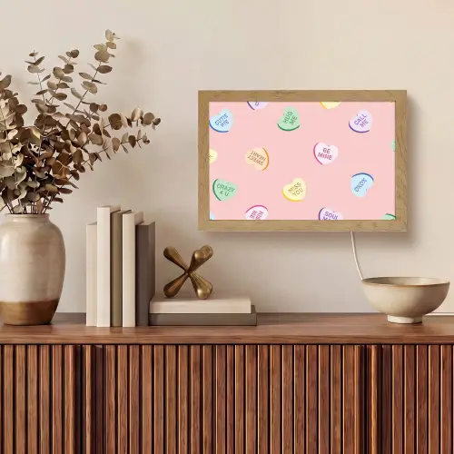 Hart - Snoep - Pastel - Tekst Light Box met kabel (Tafellamp) klein -sfeer2