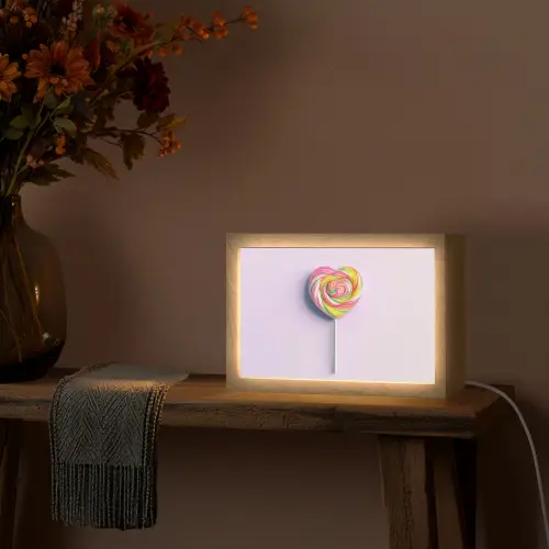 Hart - Lolly - Snoep Light Box met kabel (Tafellamp) klein -sfeer4