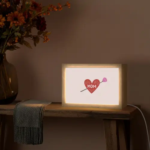 Hart - Rood - Bloem - Moeder Light Box met kabel (Tafellamp) klein -sfeer4