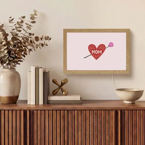 Hart - Rood - Bloem - Moeder Light Box met kabel (Tafellamp) klein -sfeer2