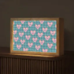 Hartjes - Raster - Patroon - Blauw Light Box met kabel (Tafellamp) klein 924 -z3d_website