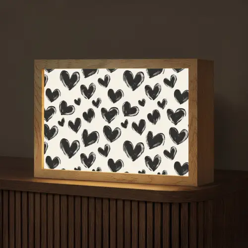 Hartjes - Patroon - Zwart Light Box met kabel (Tafellamp) klein 924 -z3d_website