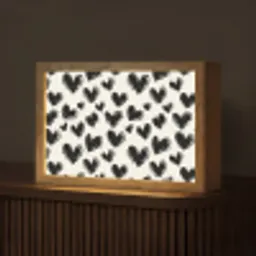 Hartjes - Patroon - Zwart Light Box met kabel (Tafellamp) klein 924 -z3d_website