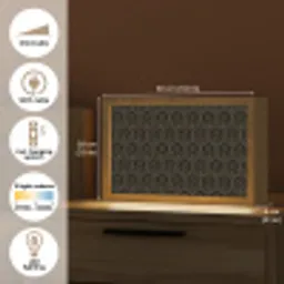 Zeshoek - Zwart - Goud - Bloem Light Box met kabel (Tafellamp) klein 924 -USP_EN